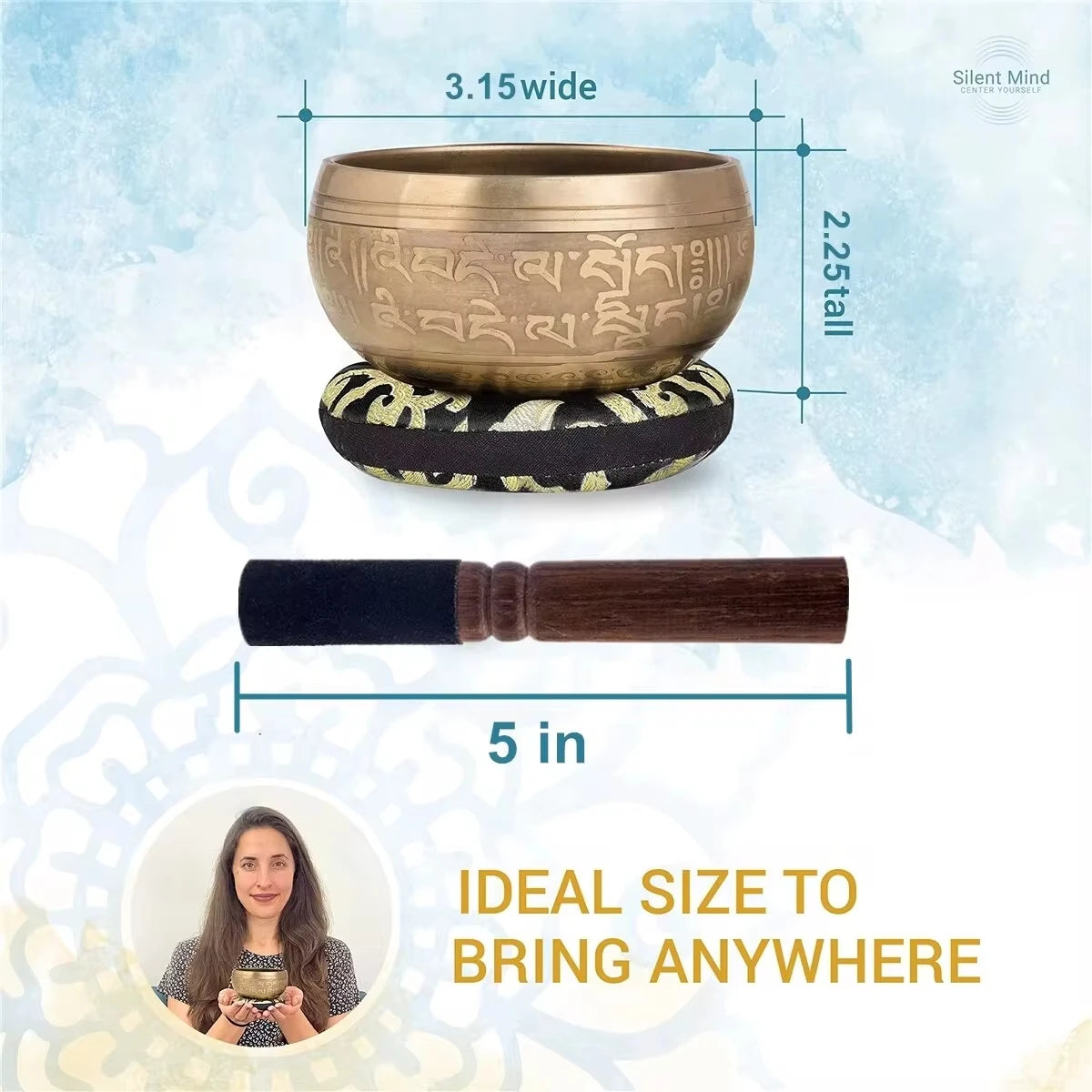 Tibetan Singing Bowl Set with Totem – Meditation & Stress Relief