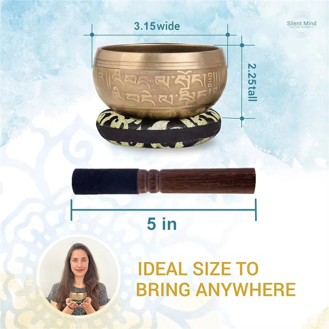 Tibetan Singing Bowl Set with Totem – Meditation & Stress Relief