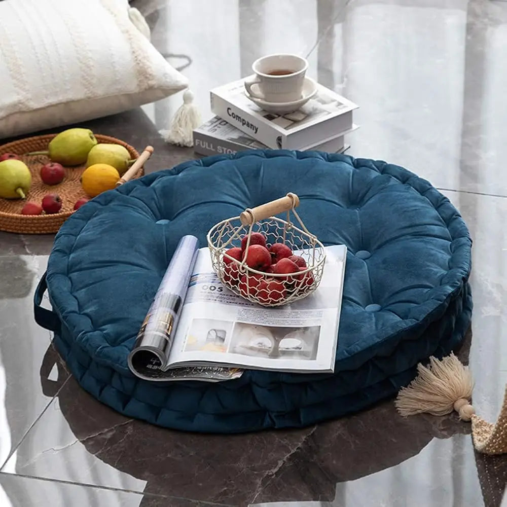 Round Floor Meditation Cushion with Handle – Soft & Supportive