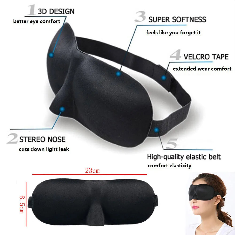 3D Soft Padded Sleeping Eye Mask – Travel & Rest Aid