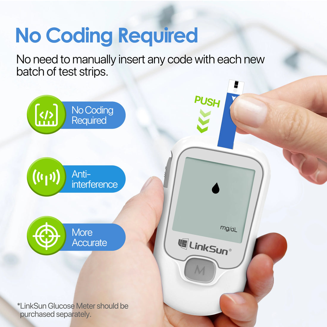 50pcs Glucose Test Strips & Lancets – For G-425/G-427B Meters