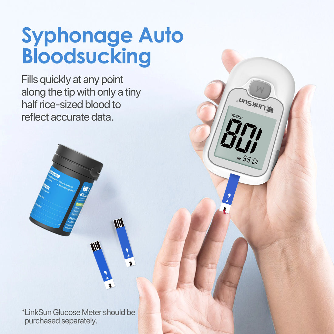 50pcs Glucose Test Strips & Lancets – For G-425/G-427B Meters