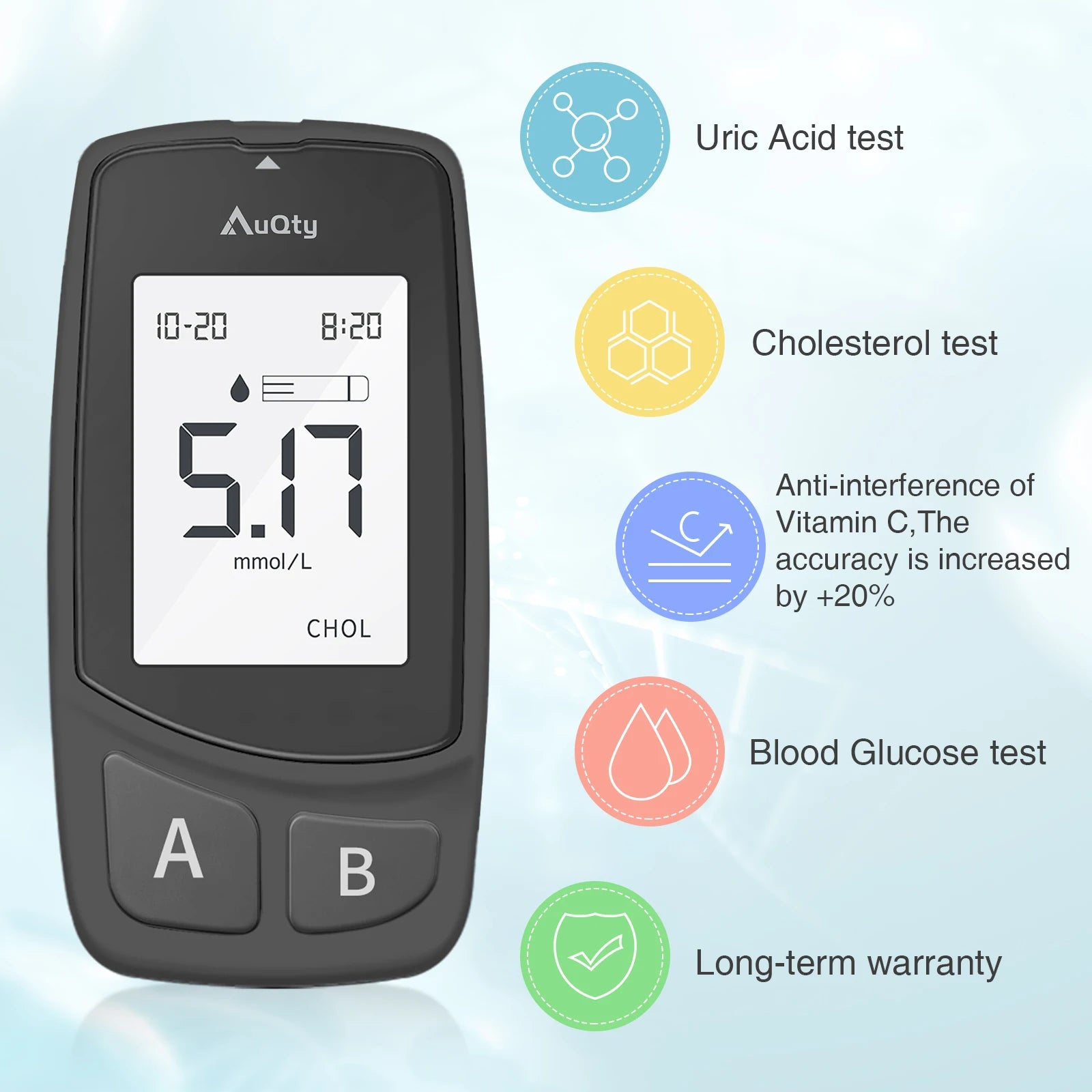 3-in-1 Cholesterol, Uric Acid & Glucose Meter Kit