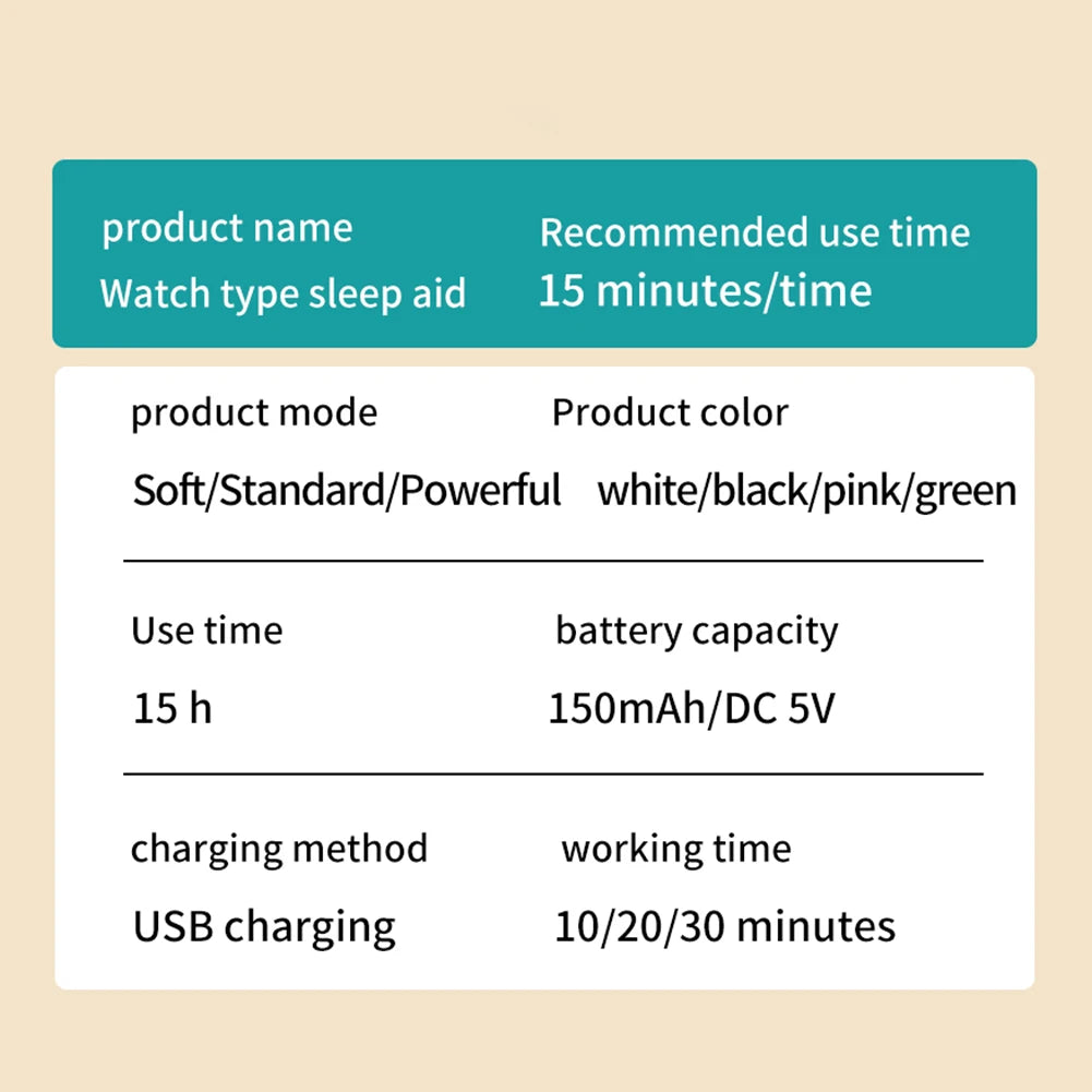 Electric EMS Sleep Aid Watch with Type-C Charging