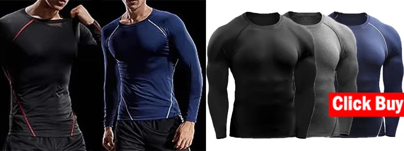 Men’s Long Sleeve Compression Sport Shirt – Quick Dry