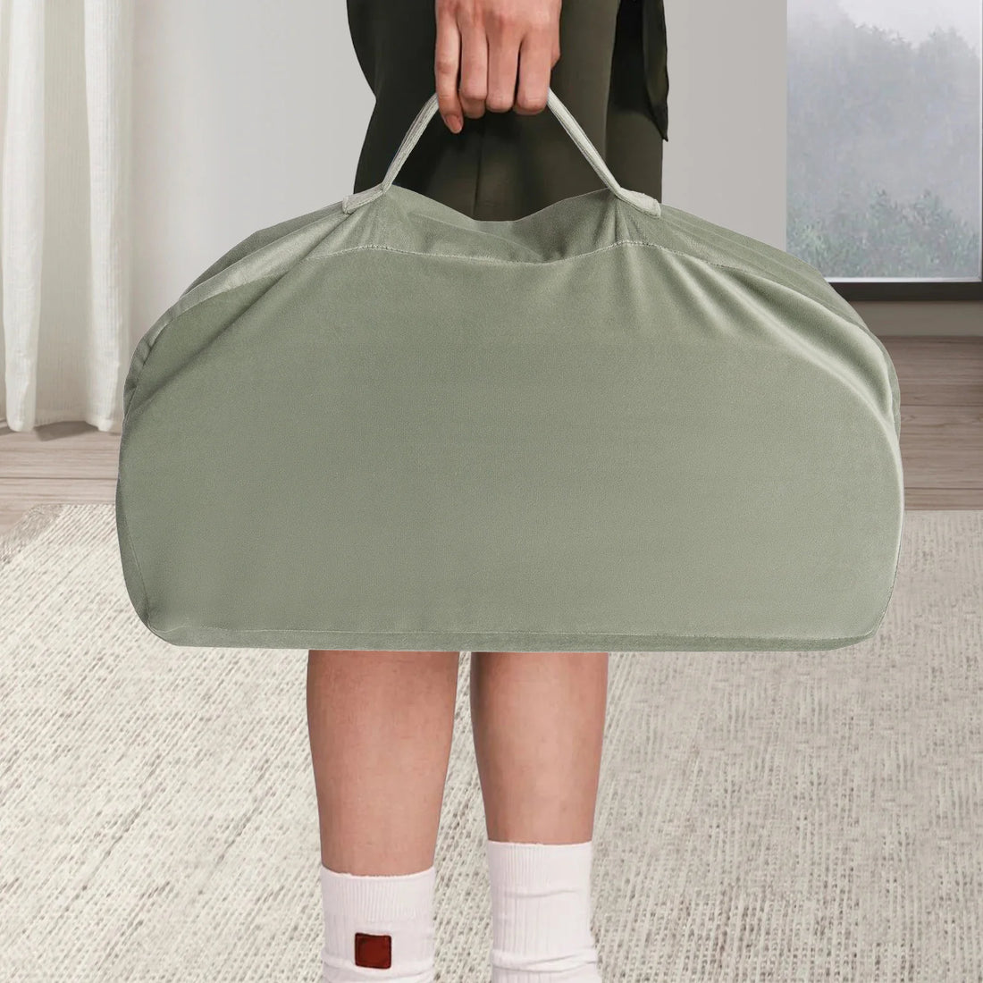 Foldable Bamboo Meditation Stool with Cushion