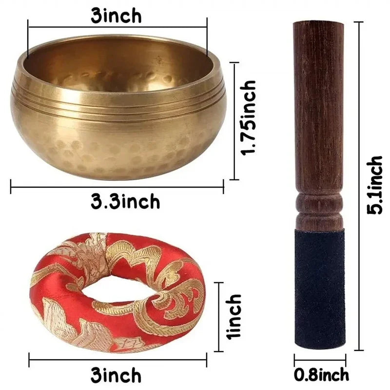 Tibetan Singing Bowl Set – Meditation & Stress Relief Tool
