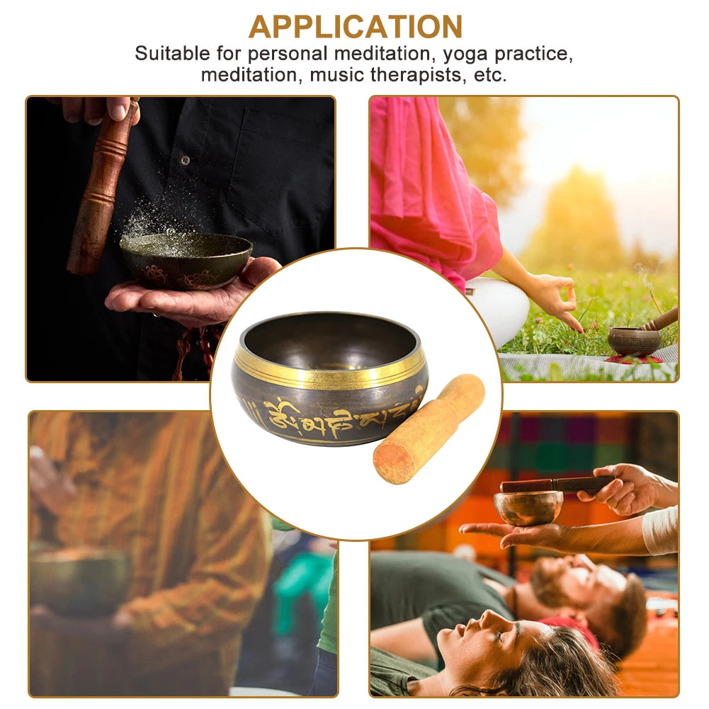 Handmade Tibetan Singing Bowl Set – Lotus Design