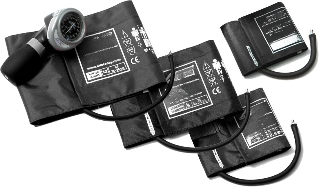 Multikuf 732-BK EMT 4-Cuff Kit with 804 Palm Aneroid Sphygmomanometer