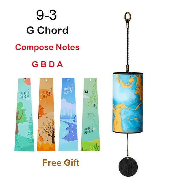 HLURU Bamboo Wind Chimes – 9 Notes with 4 Chords