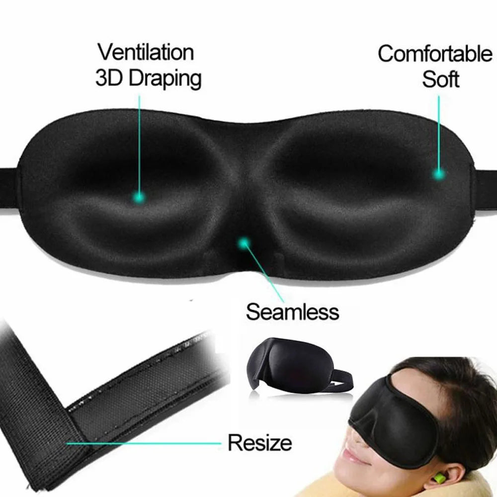 3D Soft Padded Sleeping Eye Mask – Travel & Rest Aid