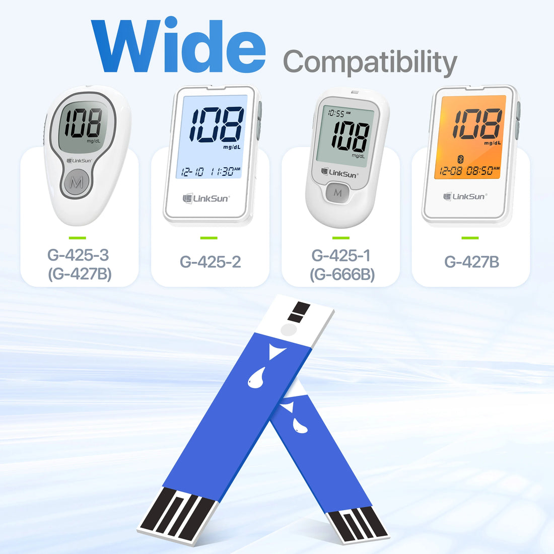 50pcs Glucose Test Strips & Lancets – For G-425/G-427B Meters