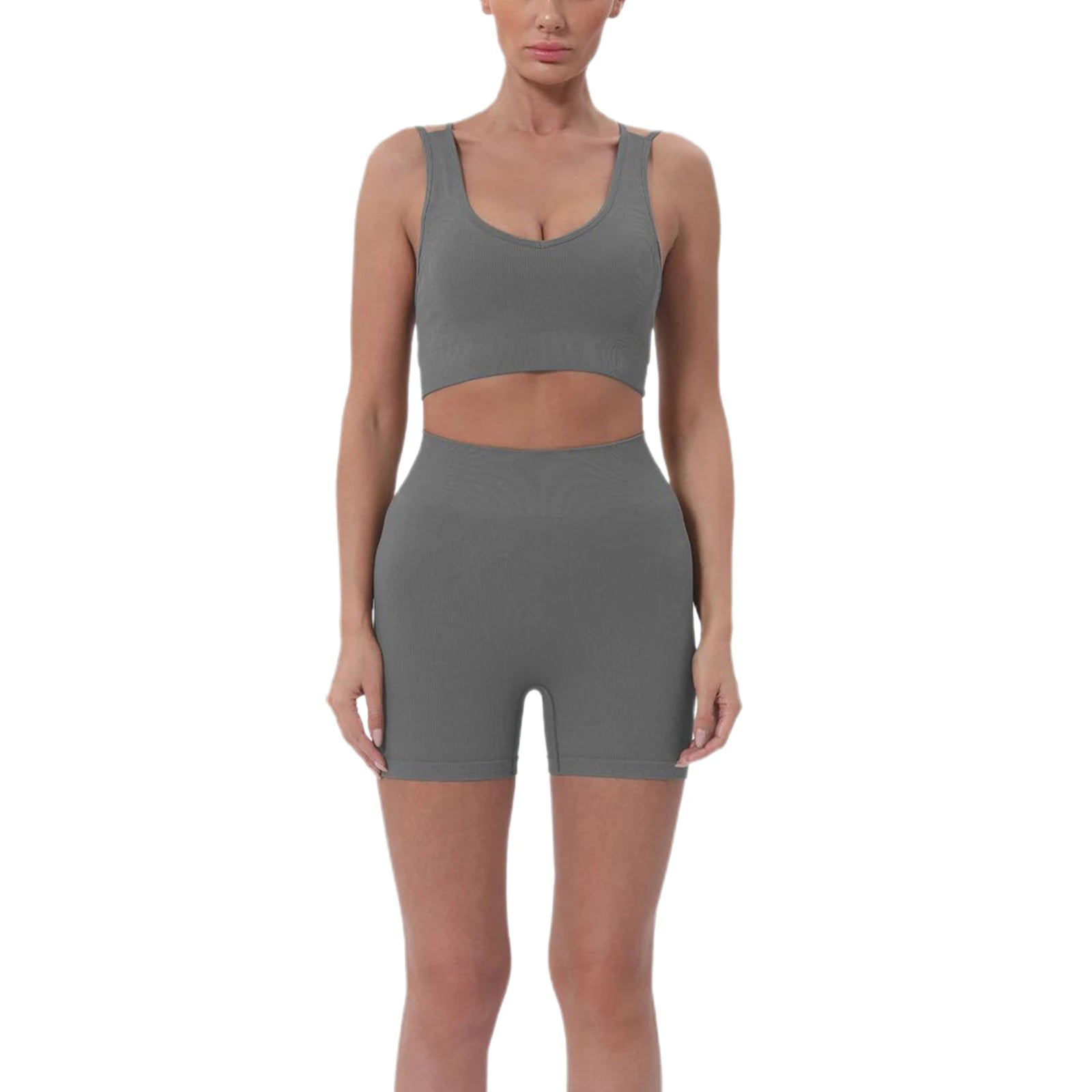 Women’s Summer 2-Piece Sleeveless Crop Top & Shorts Set