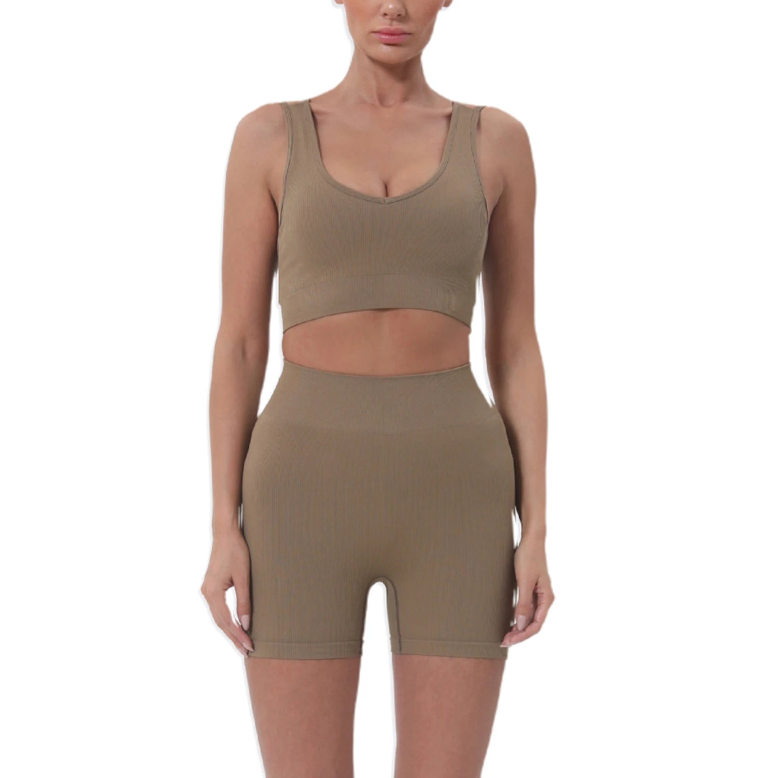 Women’s Summer 2-Piece Sleeveless Crop Top & Shorts Set