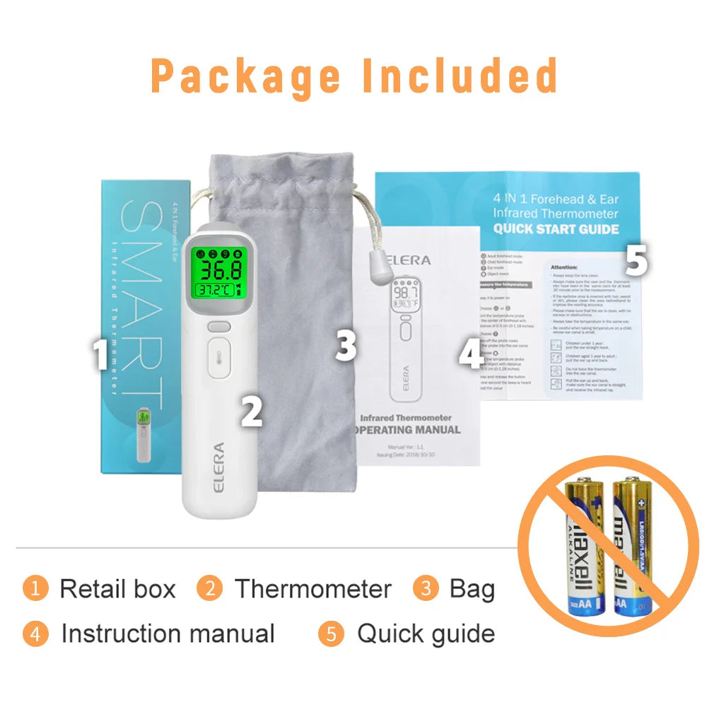 ELERA Infrared Digital Thermometer – Forehead & Ear