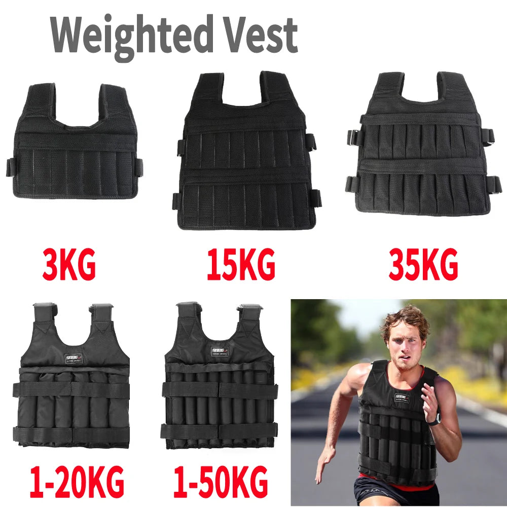 Adjustable Weighted Training Vest (3/15/35kg Capacity)