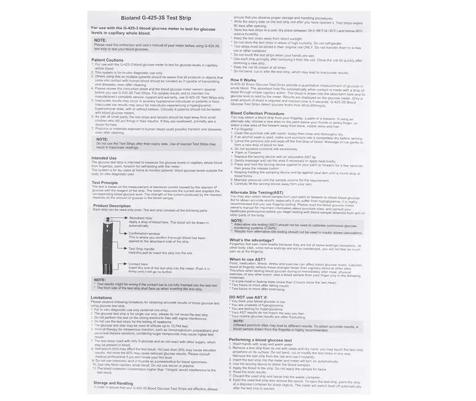 50pcs Glucose Test Strips & Lancets – For G-425/G-427B Meters