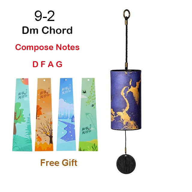 HLURU Bamboo Wind Chimes – 9 Notes with 4 Chords