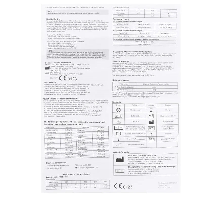 50pcs Glucose Test Strips & Lancets – For G-425/G-427B Meters