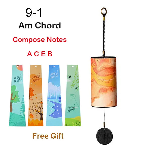 HLURU Bamboo Wind Chimes – 9 Notes with 4 Chords