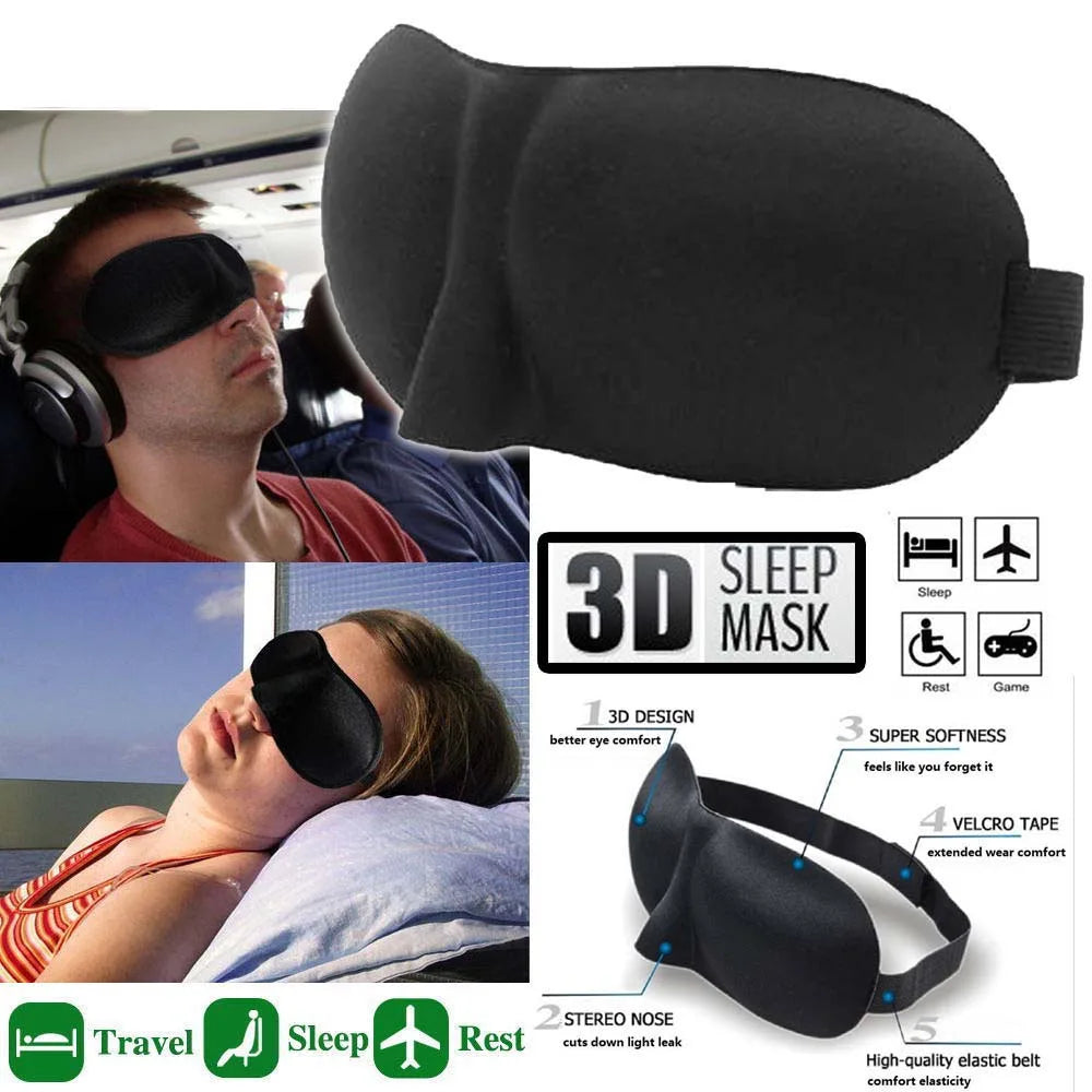 3D Soft Padded Sleeping Eye Mask – Travel & Rest Aid