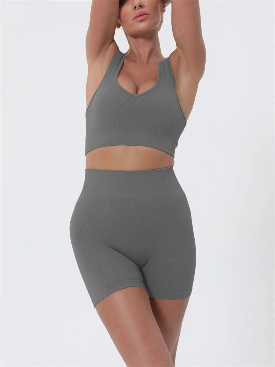 Women’s Summer 2-Piece Sleeveless Crop Top & Shorts Set