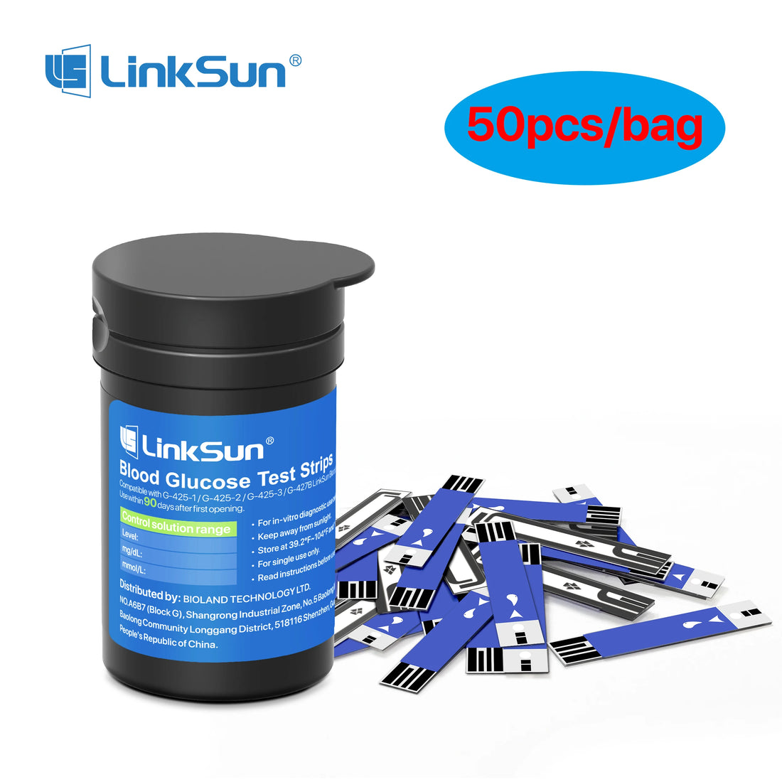 50pcs Glucose Test Strips & Lancets – For G-425/G-427B Meters