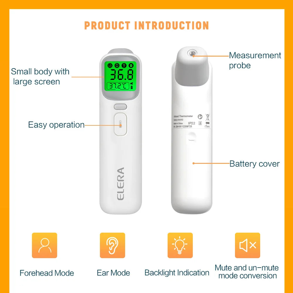 ELERA Infrared Digital Thermometer – Forehead & Ear