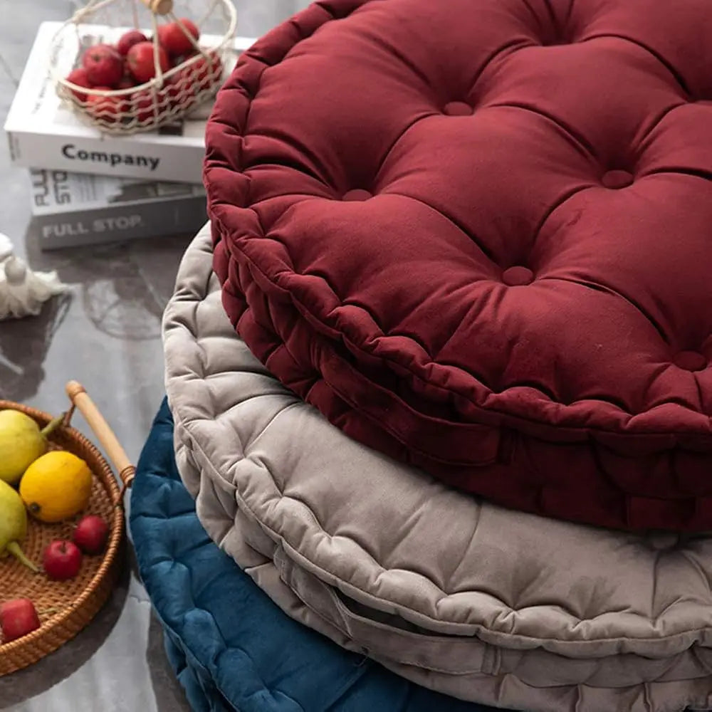 Round Floor Meditation Cushion with Handle – Soft & Supportive