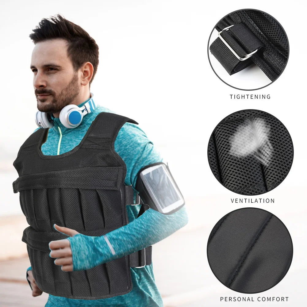 Adjustable Weighted Training Vest (3/15/35kg Capacity)