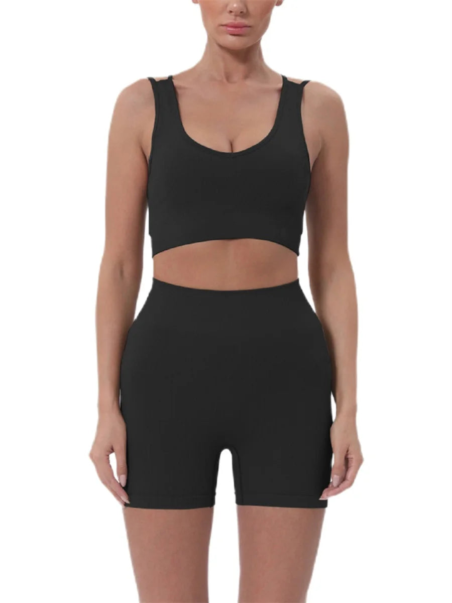 Women’s Summer 2-Piece Sleeveless Crop Top & Shorts Set