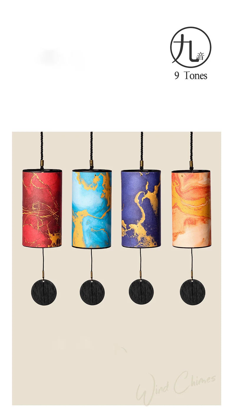 HLURU Bamboo Wind Chimes – 9 Notes with 4 Chords