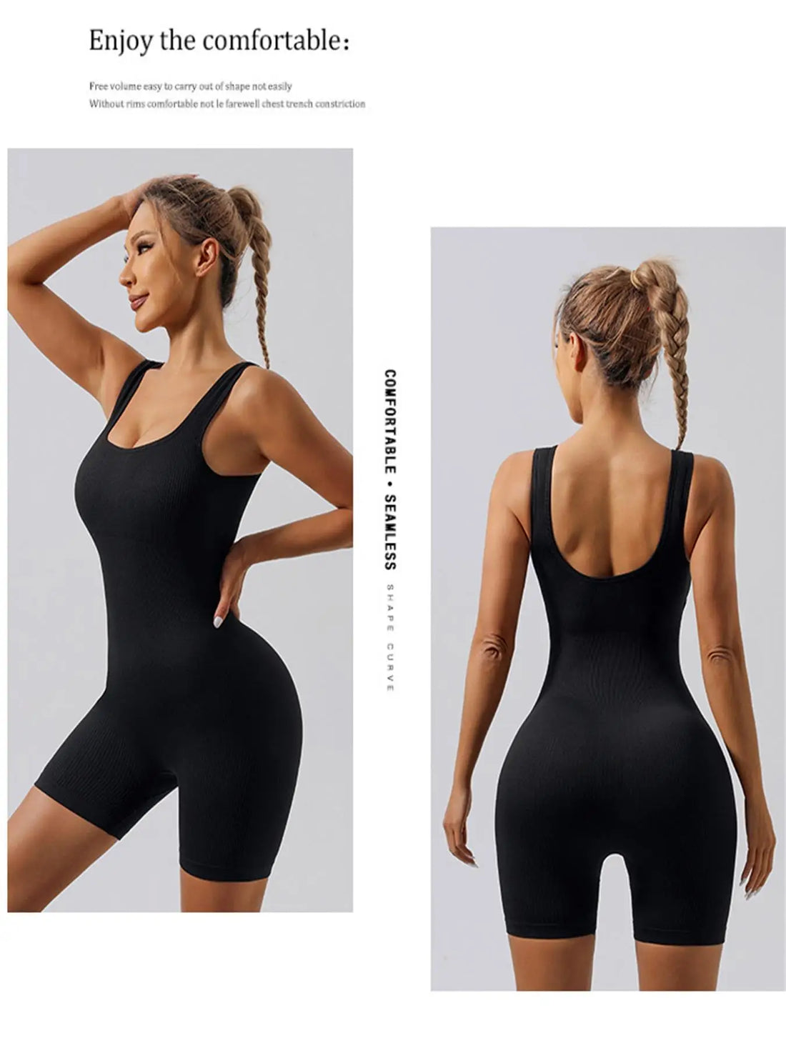 Women’s Seamless One-Piece Yoga Bodysuit – Push-Up Sportswear