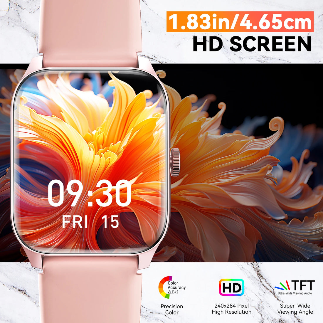 LaNikar QS56 Smart Watch 1.83" Bluetooth Call Fitness Tracker